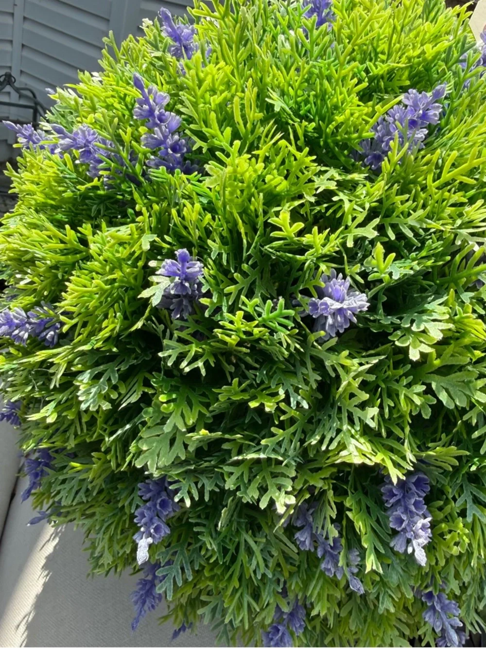 Frontgate Artificial Lavender Topiary Ball - Green and Purple Faux Floral Accent